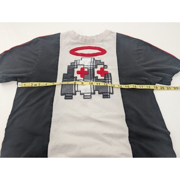 BKYS Distressed Pac-Man Ghost Invader Fuzzy Halo Short Sleeve T-Shirt Size Small - Picture 8 of 10